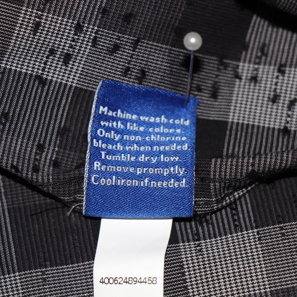 *Apt.9 Men's  Slim Fit Black & Gray Short Sleeve  Button Down Shirt - Picture 11 of 11